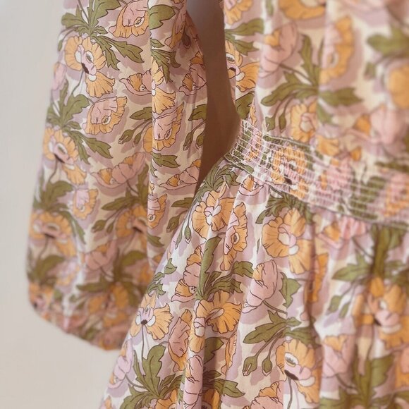 J. Crew Liberty Butterfield Poppy Fabric SZL Pink Floral Dress Coquette Cottage - Picture 10 of 12